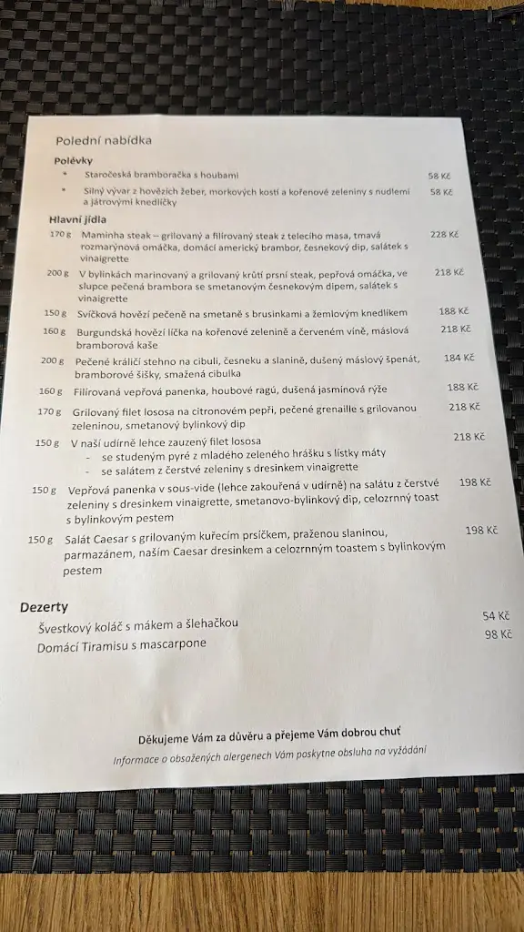 Menu_Restaurace Zeland_Zeleneč_immagine_3