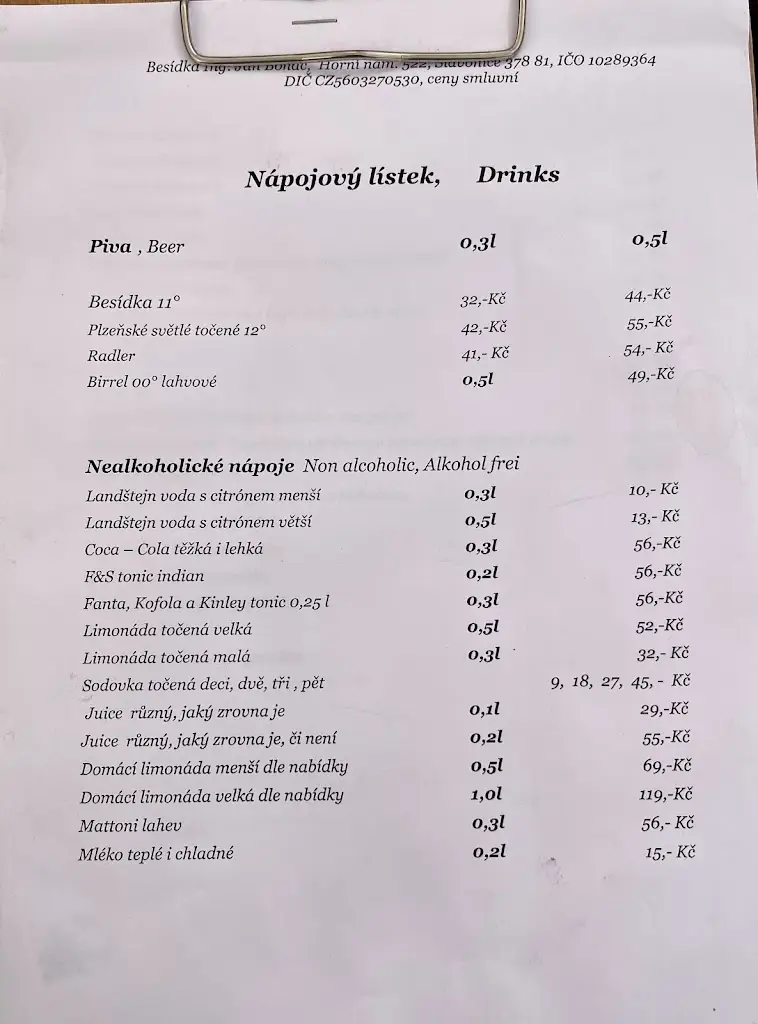 Menu_Design Hotel Besídka_Slavonice_image_3