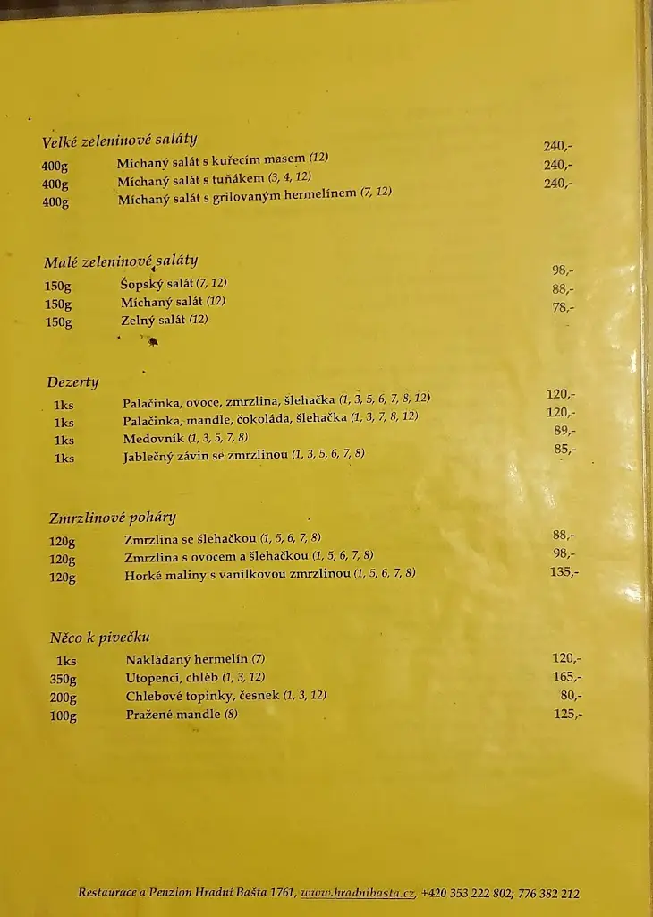 Menu_Hradní Bašta_Bečov_immagine_1