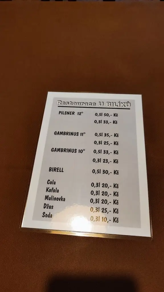 Menu_Restaurace u Bilíků_Sezimovo Ústí_immagine_1