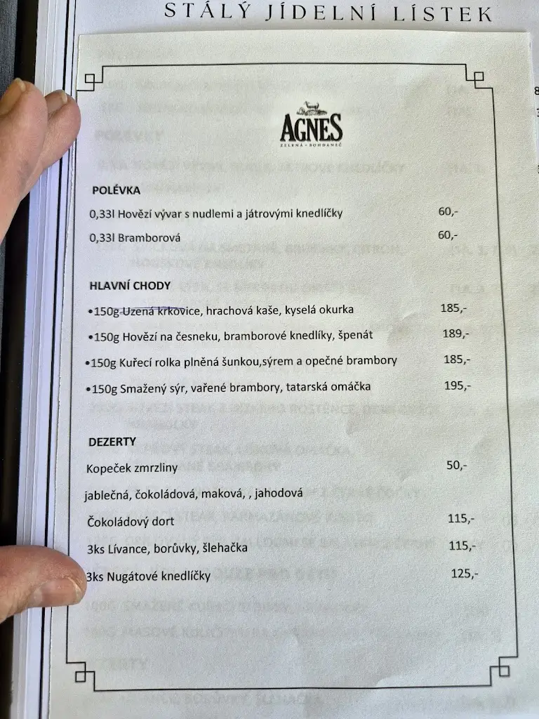Menu_Restaurace a Hotel Agnes_Zbraslavice_image_4
