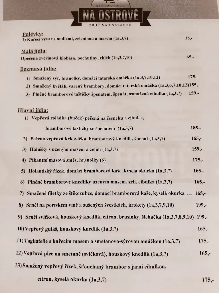 Menu_Restaurace Na Ostrově_Zruč nad Sázavou_image_1
