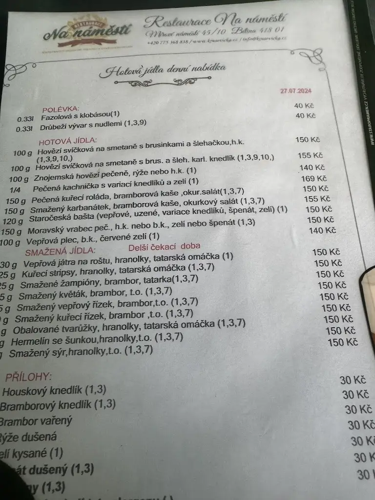 Menu_Restaurace Na Náměstí_Bílina Kyselka_image_3