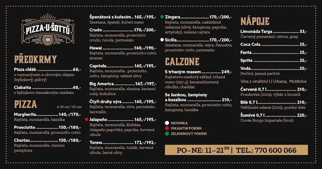 Menu_Pizza u Šottů_Bílina Kyselka_immagine_1