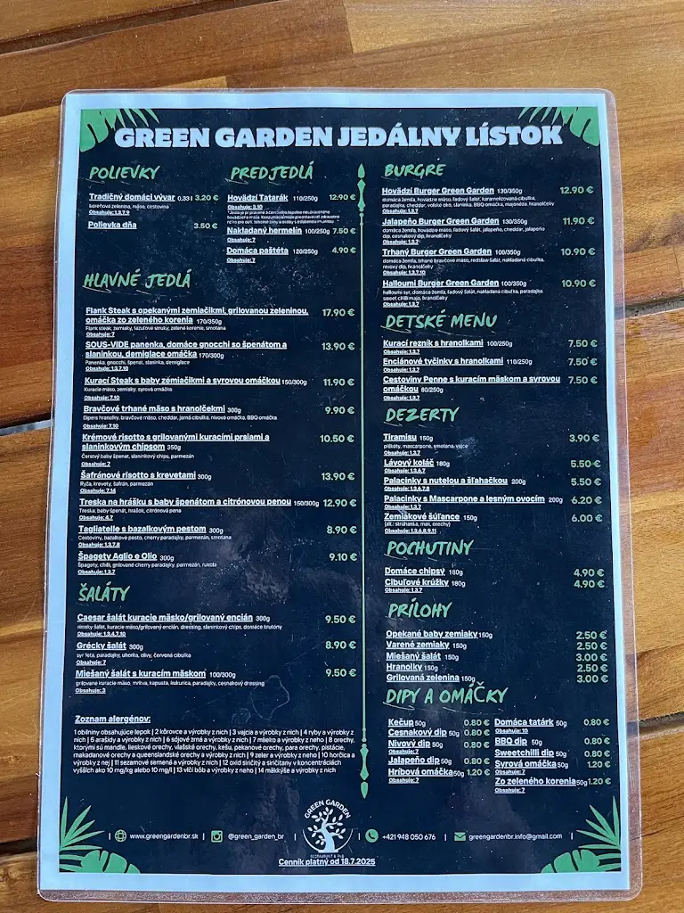 Menu_Green Garden Restaurant & Pub_Březno_image_2