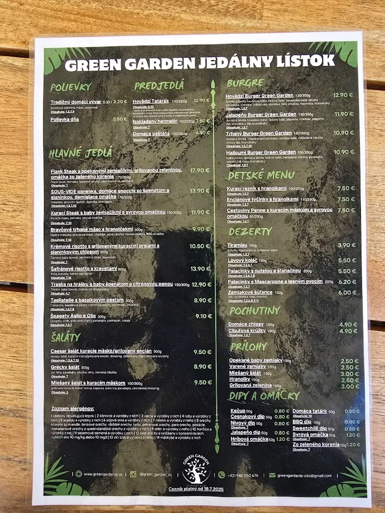 Menu_Green Garden Restaurant & Pub_Březno_image_3