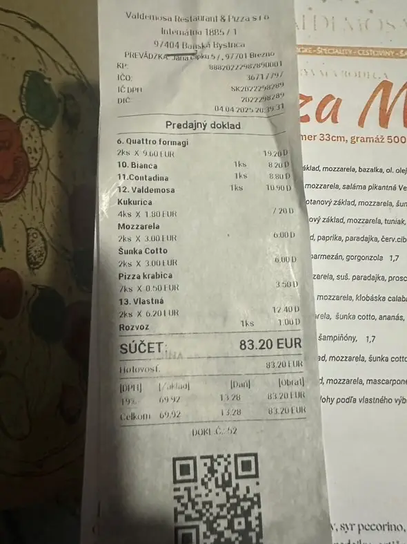 Menu_Valdemosa Restaurant & Pizza_Březno_image_1