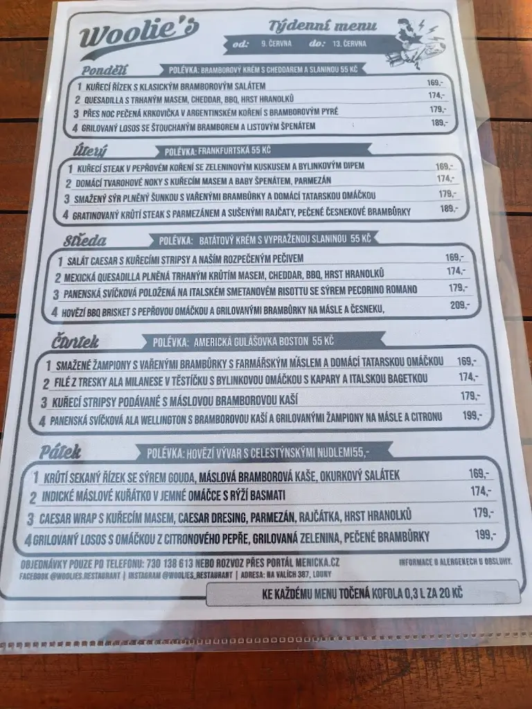 Menu_Woolie’s restaurant_Dobroměřice_image_1