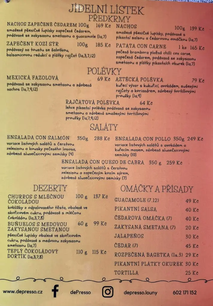 Menu_dePresso - Mexická restaurace Louny_Dobroměřice_image_3