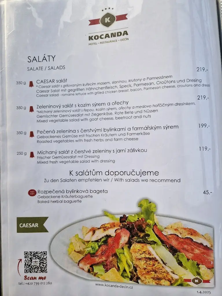 Menu_Restaurace Kocanda Děčín_Děčín_immagine_1