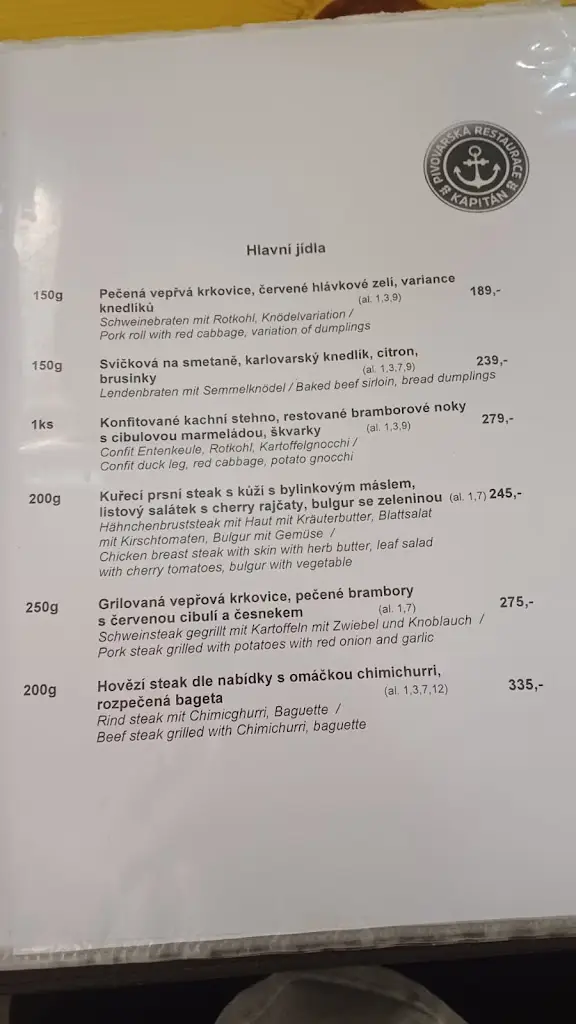 Menu_Pivovarská restaurace Kapitán_Děčín_image_3