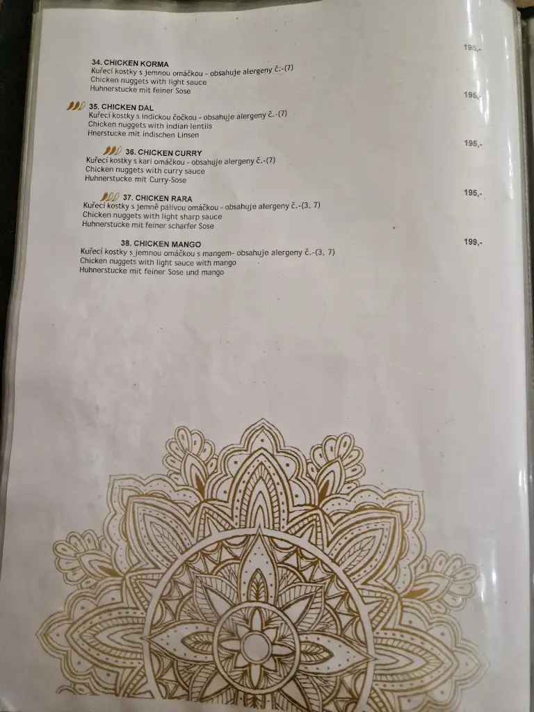 Menu_Indian restaurant Taj Mahal_Děčín_image_2