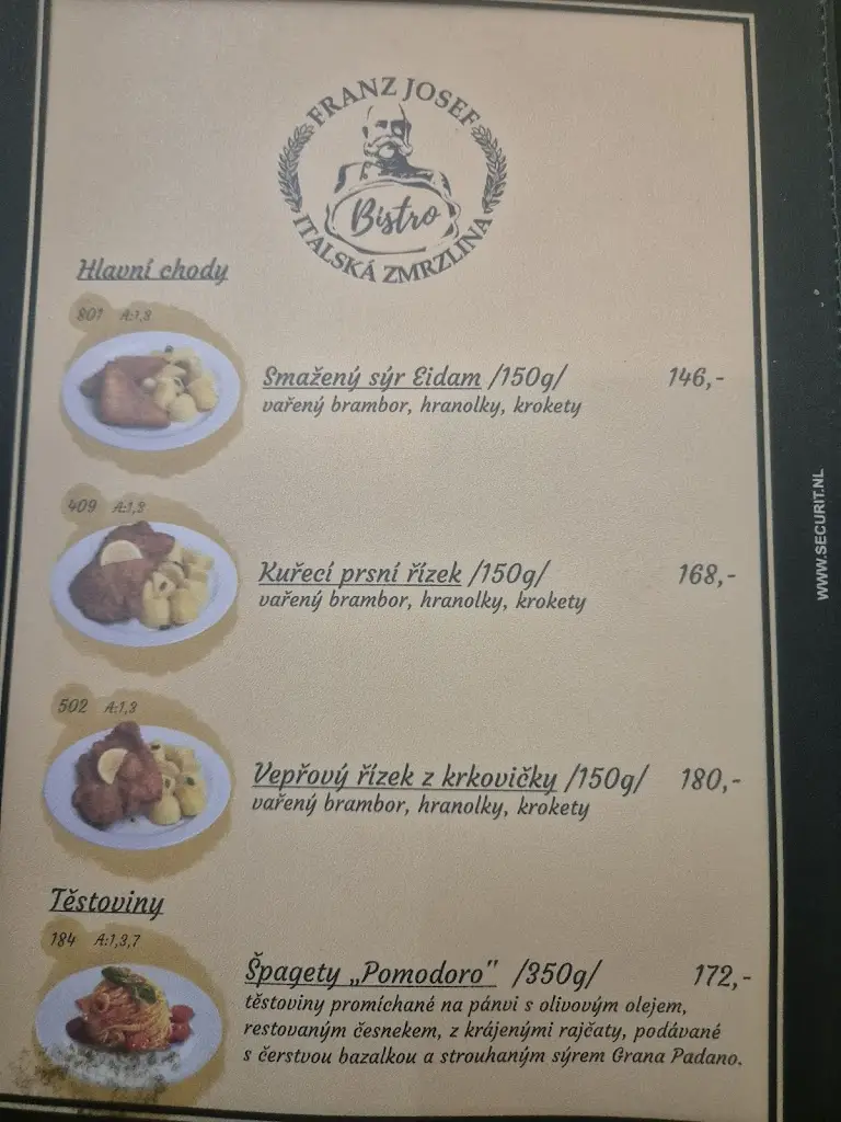 Menu_FRANZ JOSEF Bistro-Zmrzlina Děčín_Děčín_immagine_3