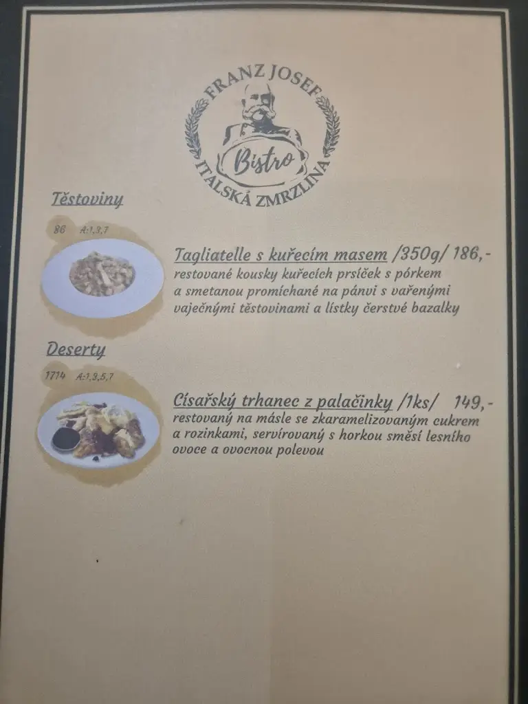 Menu_FRANZ JOSEF Bistro-Zmrzlina Děčín_Děčín_immagine_4