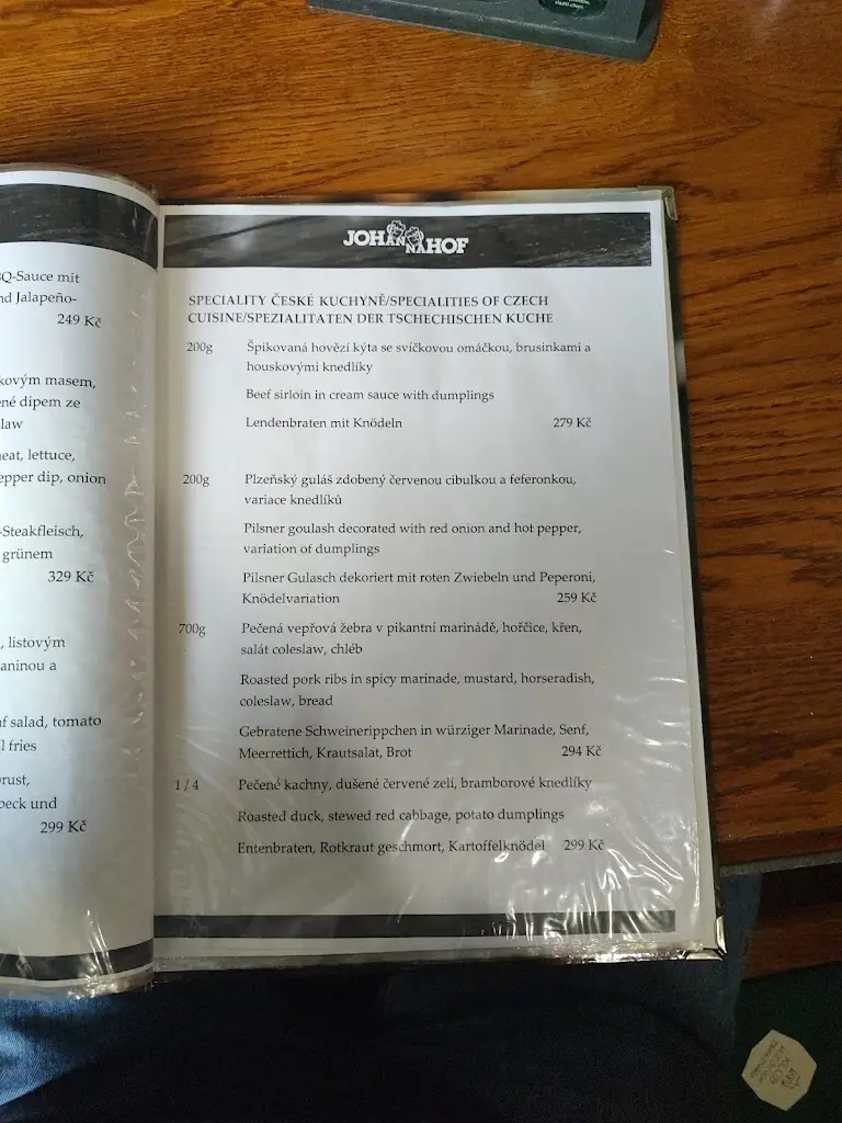 Menu_Restaurant Johannahof_Čížkovice_immagine_4