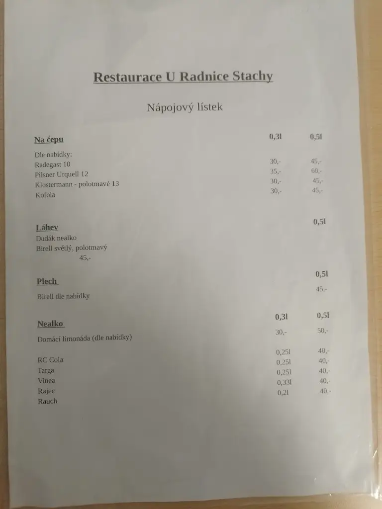 Menu_Restaurace U Radnice_Stachy_image_1