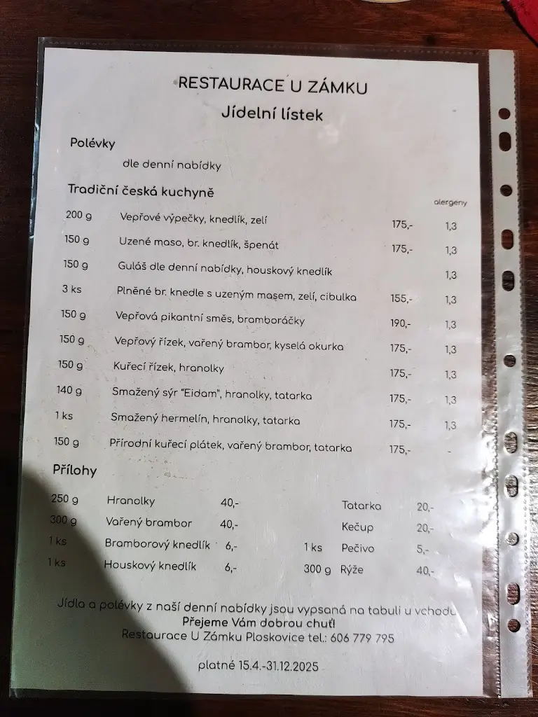 Menu_Restaurace u zámku Ploskovice_Čížkovice_image_2