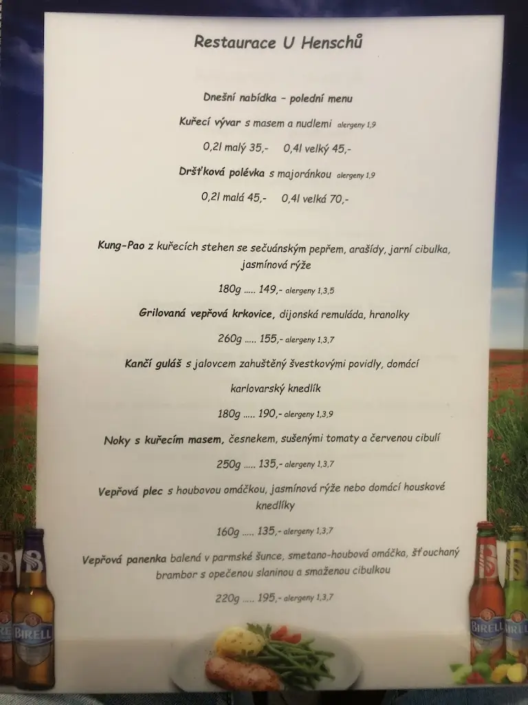 Menu_Restaurace u Henschů_Křešice_immagine_2