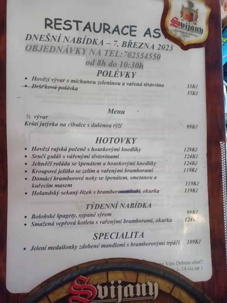 Menu_Tankovka Astra_Kadaň_image_1