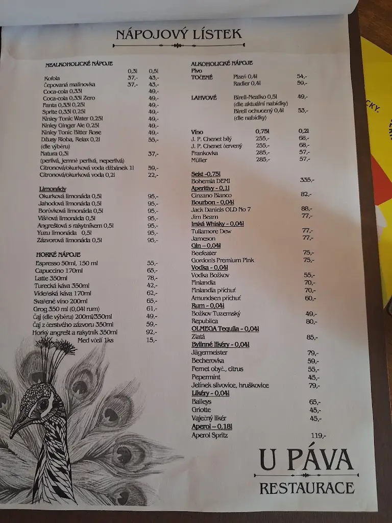 Menu_Restaurace U Páva_Klášterec nad Ohří_image_1