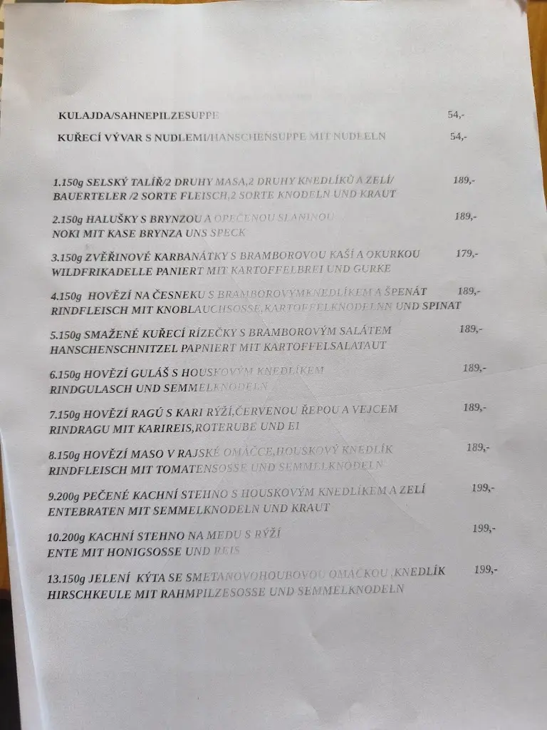 Menu_The Old Inn_Krásná Lípa_image_2