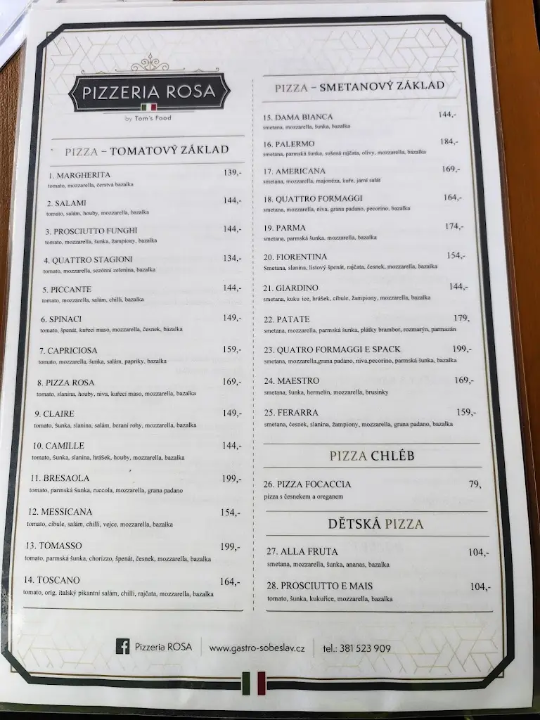 Menu_Pizzeria Rosa_Soběslav_immagine_3
