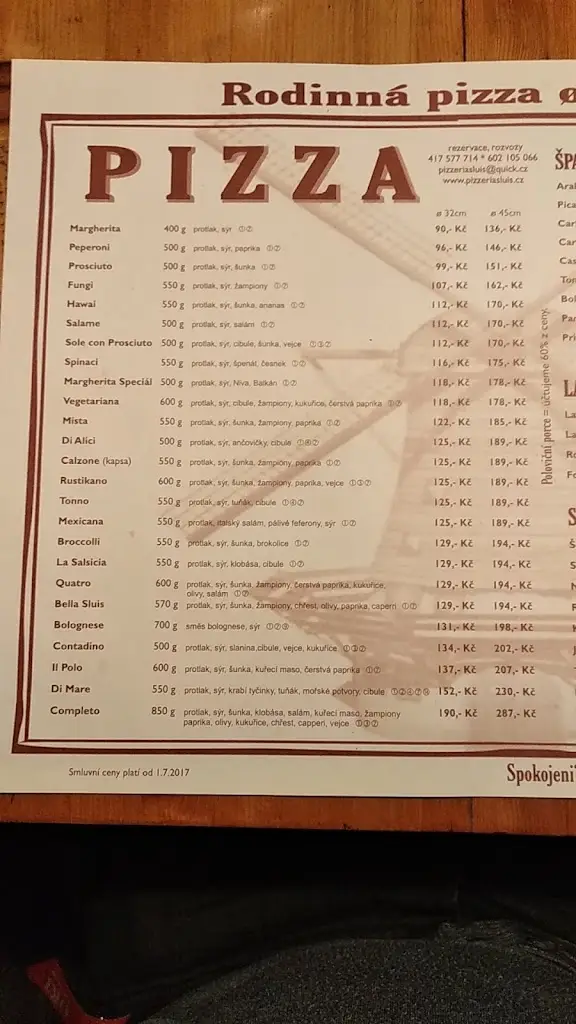 Menu_Pizzeria Sluis_Novosedlice_immagine_3