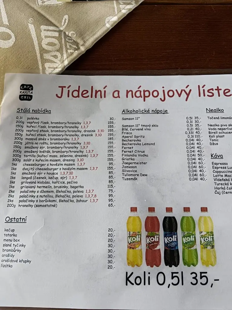 Menu_Restaurace Cafe gril Kajuta_Soběslav_image_1