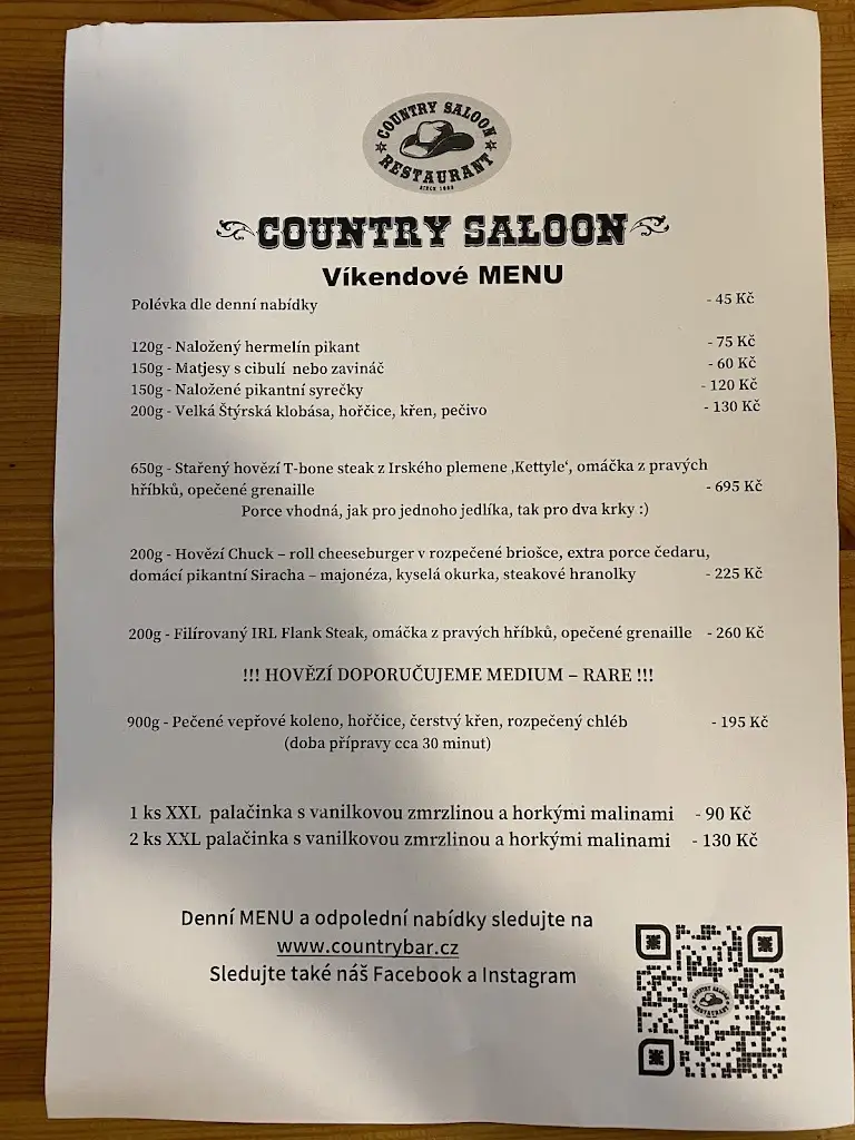 Menu_Country Saloon_Měcholupy_image_2