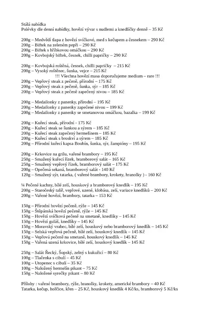 Menu_Country Saloon_Měcholupy_image_4