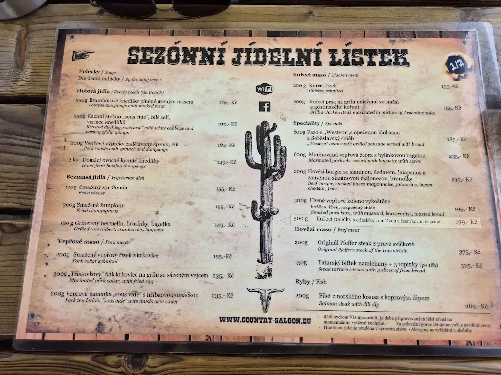 Menu_Country Saloon Řípec_Soběslav_image_1