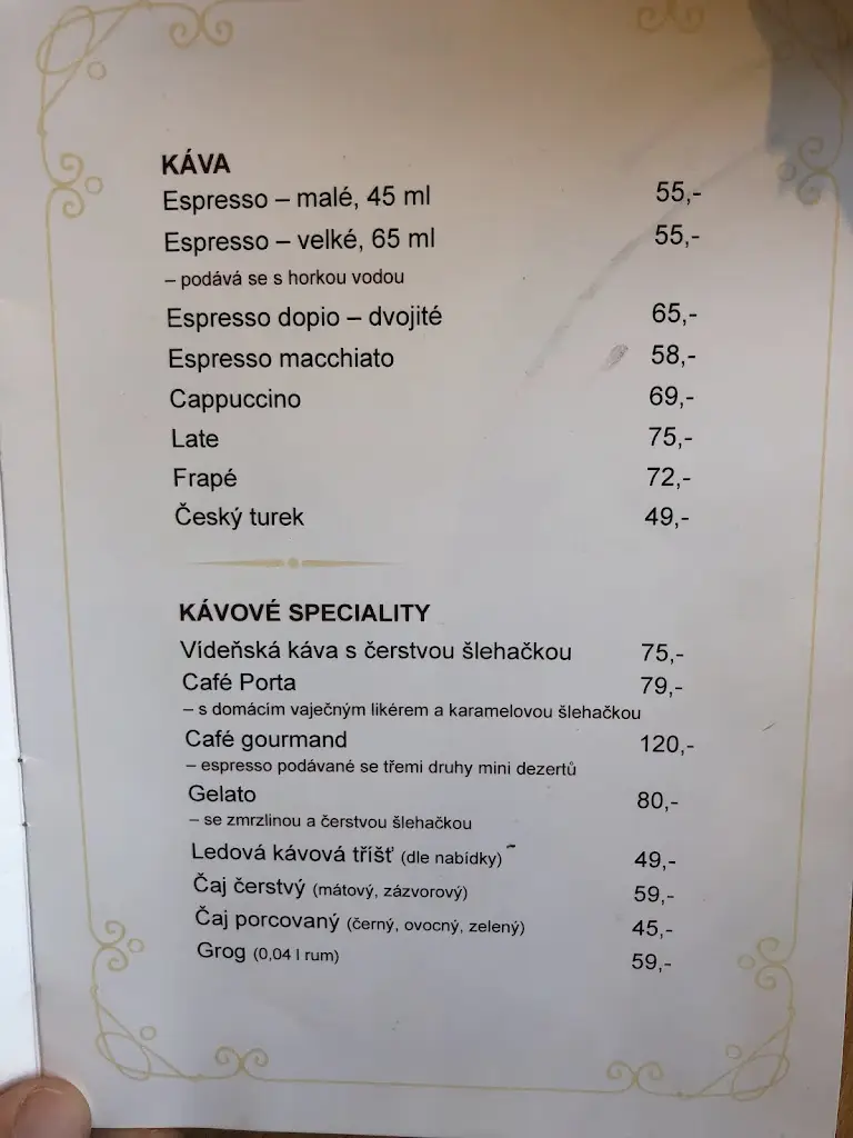 Menu_Restaurace a kavárna Café Della Porta_Libochovice_image_3
