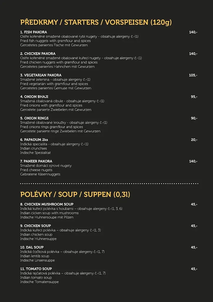 Menu_Indická restaurace Taj Mahal Ústí nad Labem - centrum_Okres Ústí nad Labem_image_4