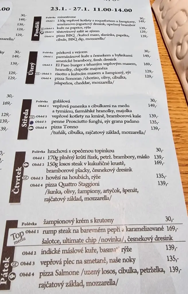 Menu_Replay's restaurant_Okres Ústí nad Labem_immagine_1