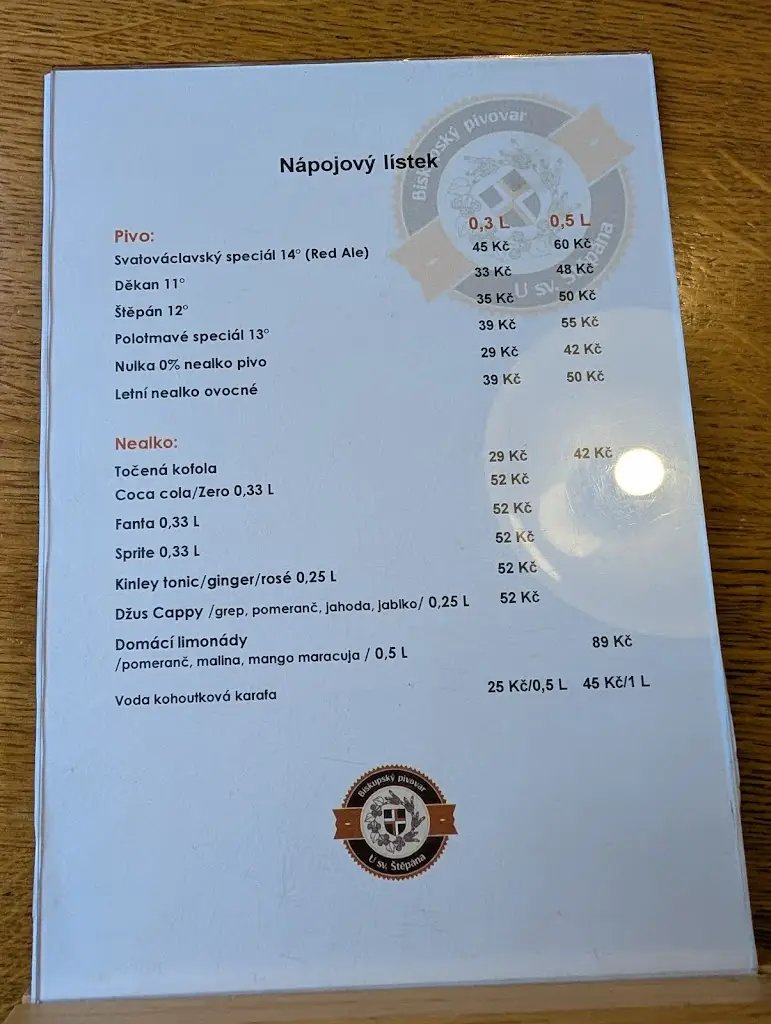 Menu_Biskupský pivovar U sv. Štěpána_Žitenice_image_1