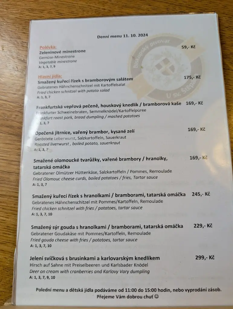 Menu_Biskupský pivovar U sv. Štěpána_Žitenice_image_2