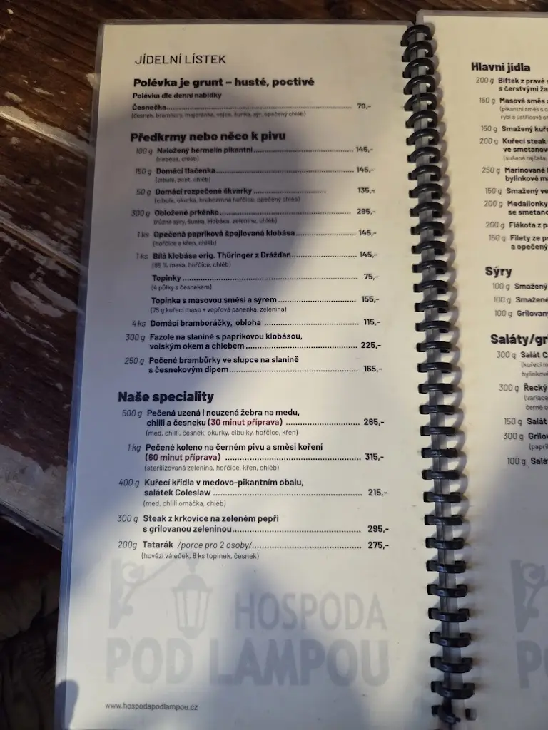 Menu_Restaurace Pod Lampou v Teplicích v Šanově_Teplice_image_4