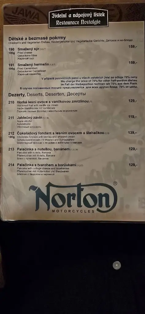 Menu_Restaurace Nostalgie_Teplice_immagine_3