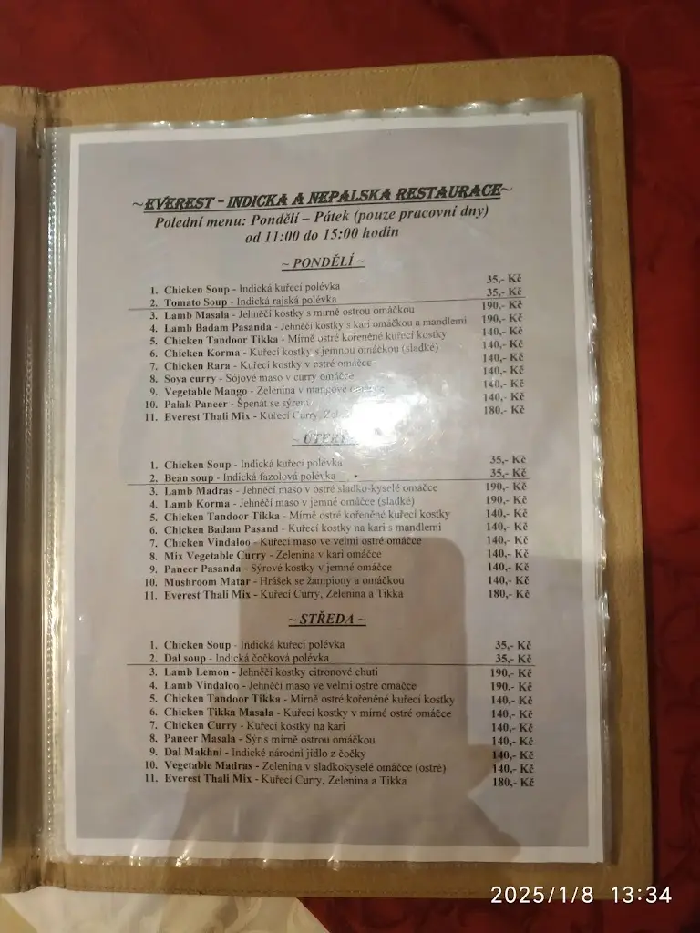 Menu_Indická a Nepálská restaurace Everest Teplice_Teplice_immagine_1