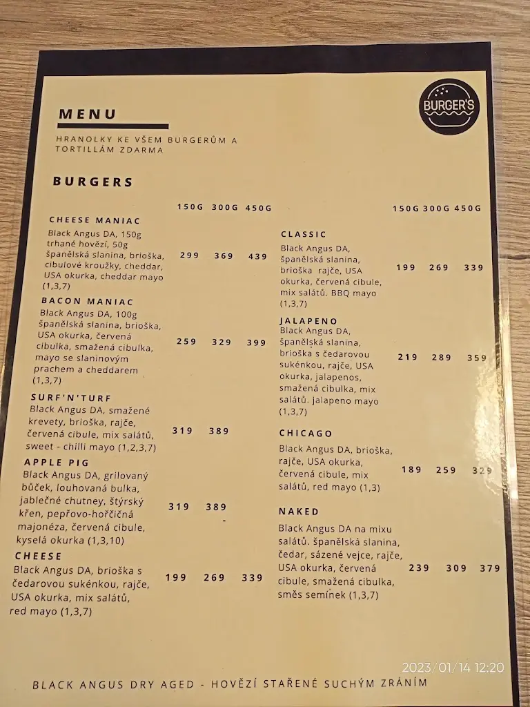 Menu_Burger's Teplice_Teplice_image_1
