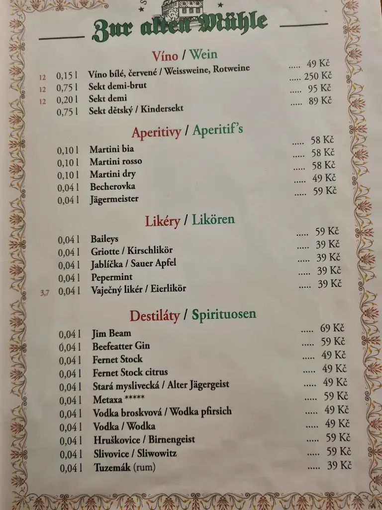 Menu_Old Mill_Šluknov_image_1