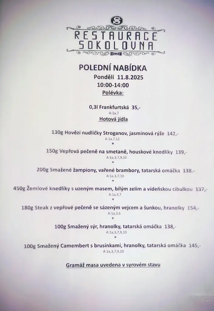 Menu_Restaurace Sokolovna Strakonice_Strakonice_image_2