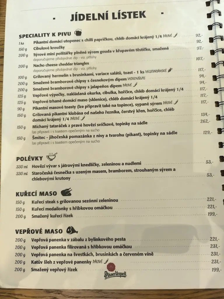 Menu_Plzeňka Hangár_Strakonice_image_1