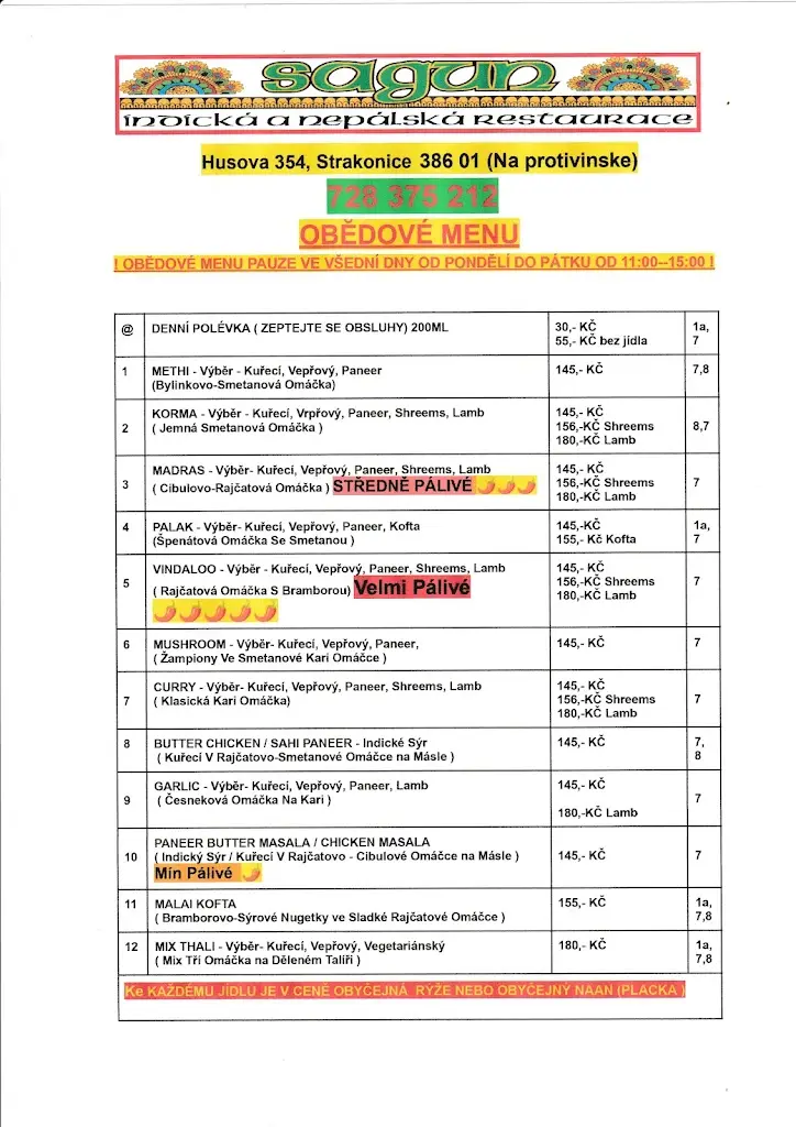 Menu_Sagun Indická a Nepálská Restaurace_Strakonice_image_2