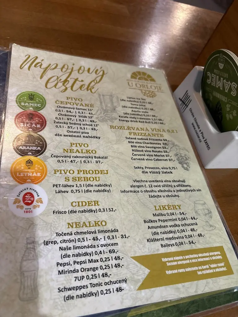 Menu_Restaurace & pivovar U Orloje_Žatec_image_2