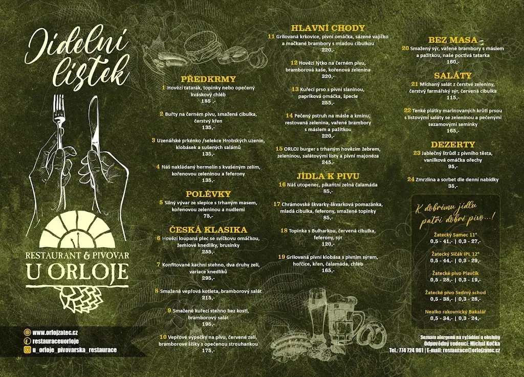 Menu_Restaurace & pivovar U Orloje_Žatec_image_3