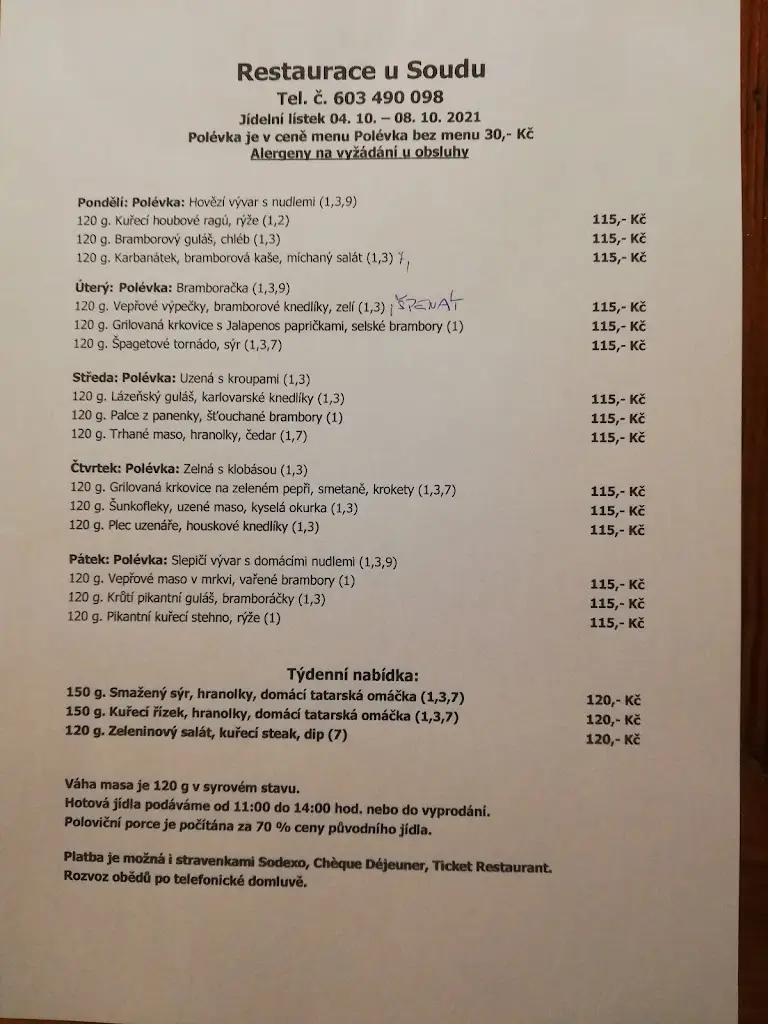 Menu_Restaurace U Soudu, Teplice_Okres Teplice_image_2