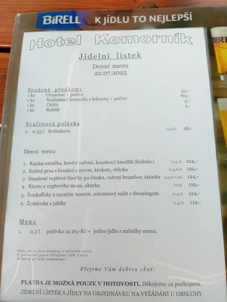 Menu_Restaurace a Hotel Komorník_Strmilov_image_1