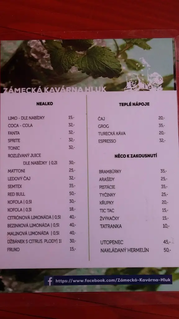 Menu_Zámecká kavárna Hluk_Hluk_image_2