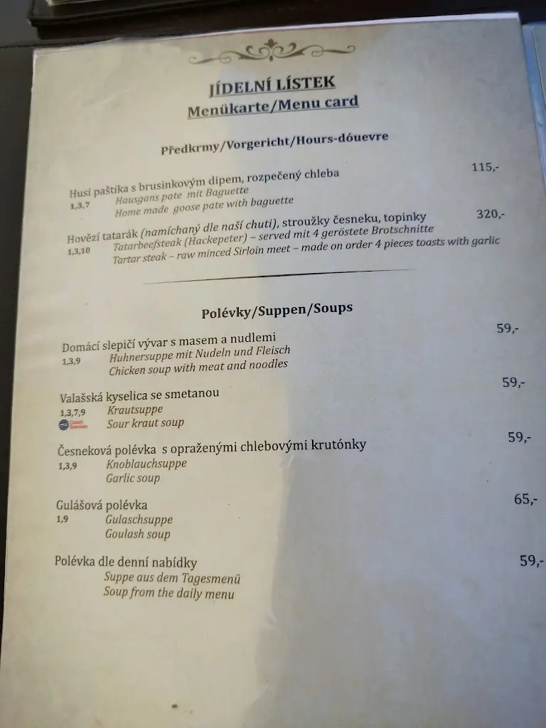 Menu_Penzion a restaurace Staré časy_Horní Bečva_image_3